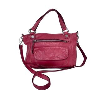 Fossil‎ Long Live Vintage 1954 Womens Leather Bag Crossbody Strap Double Handles